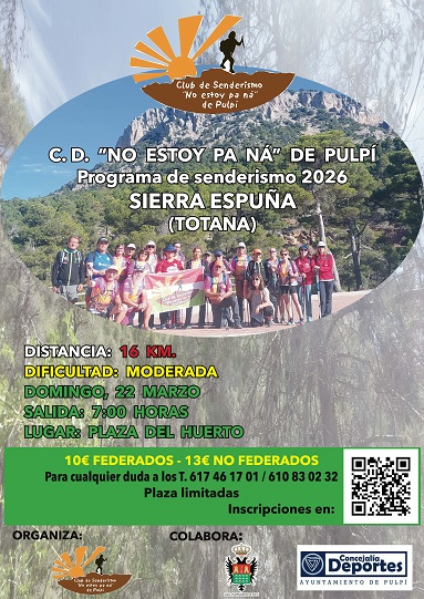 RUTA SENDERISMO 22 MARZO 2026 PROGRAMA CLUB 